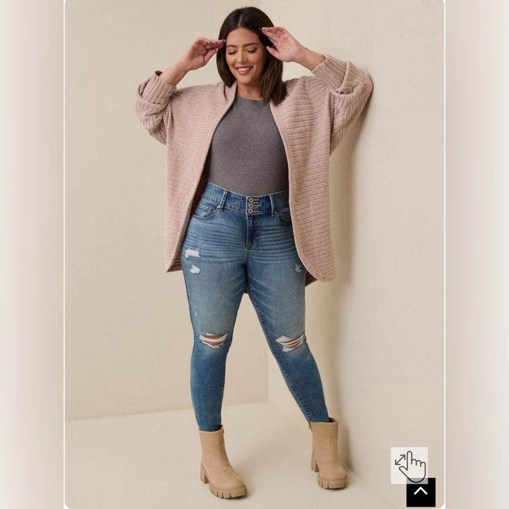 NEW torrid Chenille Cocoon Open Front Ribbed Sweater sz 3